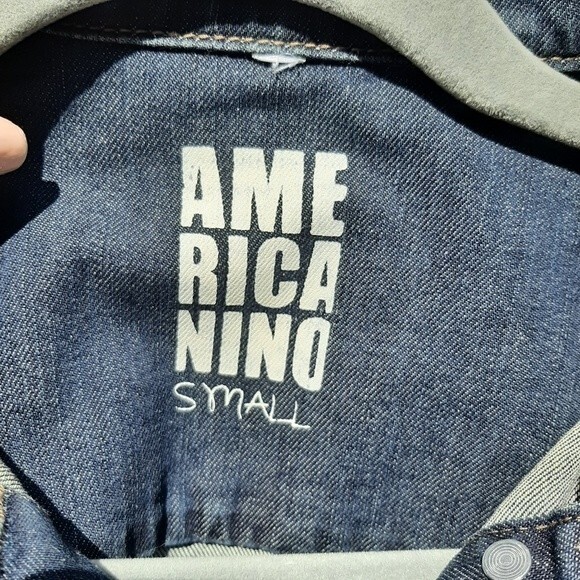 Americanino Blue Denim Jean Jacket Trucker Stretchy Cotton Elastane Size S - Picture 2 of 14